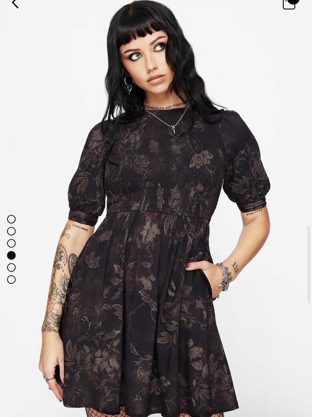 Disturbia Black Floral Mini Dress - Picture 2 of 3